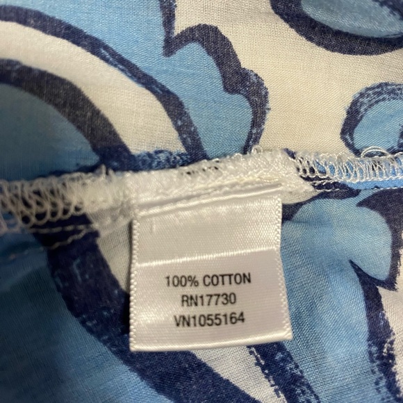 Merona Blue & White 3/4 Sleeve Tunic in Size Medium. - Picture 7 of 10